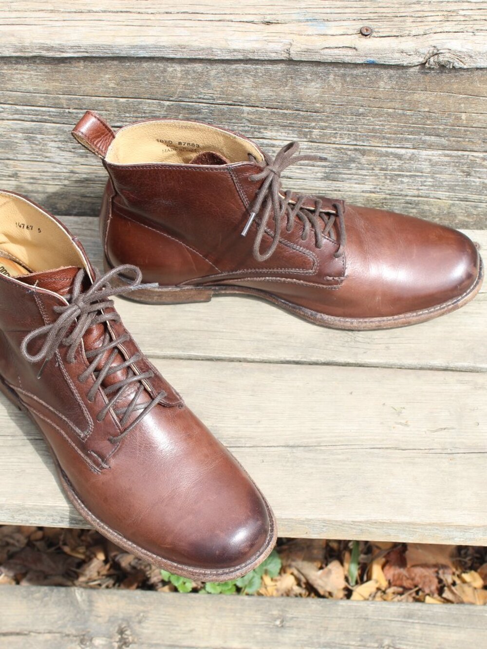 Frye Brown Leather Lace-up Boots, Made in Mexico, Men's 10.5 D